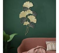 décoration murale 3D Moderne Décoration murale Feuilles en métal 110 cm de haut Leafage Feuille de ginkgo Décoration murale Tableau mural Sculpture murale