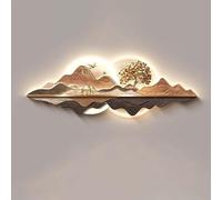 Décoration murale 3D paysage avec éclairage LED, arbre à argent, peinture murale 3D avec télécommande, fresque lumineuse avec montagne et cerf for salon(C,100 * 35CM)