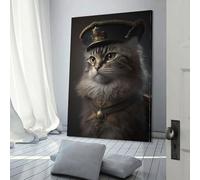 Décoration murale 3D représentant un chat en robe Napoléon, idéale pour la maison, le salon, les adolescentes, les femmes, 40 x 60 cm