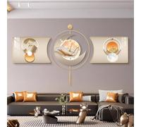 Décoration Murale 3D, Sculpture Murale Moderne, Horloge, Peinture Haute Définition Micro-spray, Décoration Murale En Plumes Pour Salon, Entrée, Bureau(A,60cm)