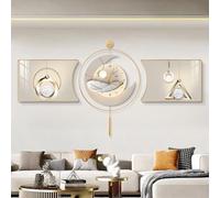 Décoration Murale 3D, Sculpture Murale Moderne, Horloge, Peinture Haute Définition Micro-spray, Décoration Murale En Plumes Pour Salon, Entrée, Bureau(C,70cm)