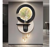 Décoration murale 3D, sculptures murales à suspendre avec lumière LED, applique murale style haut de gamme, pour la maison, l'entrée, le couloir, la chambre à coucher(Black,70*140cm/27.5*55in)