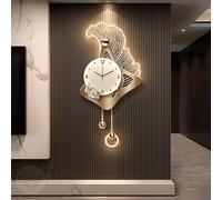 Décoration murale 3D suspendue, horloge murale décorative, sculptures murales LED avec alimentation secteur, pour salon, chambre, couloir, entrée, intérieur de maison (C, 40 x 82 cm / 15,7 x 32,2 pouc