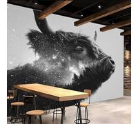 Décoration Murale 400x280cm Yak papier peint fleuri vintage Forêt étoilée Toile murale artistique 3D sans couture visible, pour décorer un salon contemporain