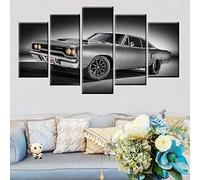 Decoration Murale 5 Parties Imprimé sur Toile Intissee 1970 Plymouth Highway Runner Car Image XXL Motif Moderne Dcoration 150×80Cm avec Cadre