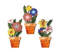 Décoration murale à fleurs en bois, design charmant, 40 x 20 x 0,5 cm, vase de fleurs en bois, décoration florale de ferme, léger, pour salon, salle à manger, chambre à coucher, salle de bain, café