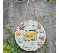 Décoration murale à motif de coquillages et d'étoiles de mer avec ficelle, pavés antidérapants for aménagement paysager de jardin et allée(Conch)