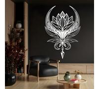 Décoration Murale Abstraite en métal : Fleur de Lotus, Mandala Lune, Suspension Murale Mandala, Art Mural céleste, Sculpture Murale Lunaire spirituelle, Décoration Murale pour