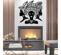 Décoration Murale Abstraite en métal représentant Une Femme Noire, Art Mural en métal représentant des Femmes africaines, décoration Murale Moderne Africaine, tenture Murale d