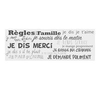 Sticker autocollant décoratif, phrases sur les règles de la famille, 68 cm X 24 cm