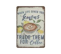 Décoration murale amusante en métal motif citron, pop art, citron, décoration murale en métal pour cuisine, magasin de fruits, café, pub, salon, salle de bain, décoration d'intérieur vintage moderne