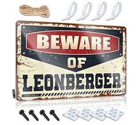Décoration murale amusante pour la Saint-Valentin avec inscription « Beware Of Leonberger » pour restaurant - Impressions personnalisables (30 x 40 cm)