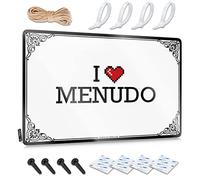Décoration murale amusante prête à être accrochée - I Love Menudo Designer pour toilettes (20 x 30 cm)