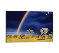 Décoration murale amusante représentant un éléphant africain pour salle de bain, jolie décoration de chambre, prête à accrocher, art moderne, 30 x 45 cm