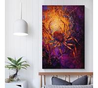 Décoration murale amusante représentant une araignée pour salle de bain, pour chambre de garçon ou de fille, toile 20 x 30 cm