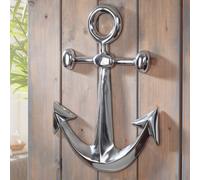 Décoration murale ancre aluminium argent 62x40cm maritime ancre déco nautique