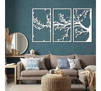 Décoration murale arbre de vie en 3 parties pour décoration d'intérieur moderne dans le salon, la chambre, le couloir et les escaliers