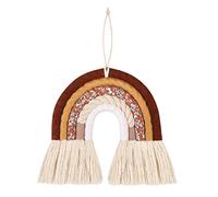 Décoration murale arc-en-ciel | Tissage macramé 5 couches fait à la main, suspension bohème pour chambre d'enfant et salon | Pendentif coloré pour maison, appartement, festif
