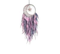 Décoration murale artisanale en plumes, Attrape-rêves suspendu, 2 pièces, ornements suspendus for salon, plumes artisanales, carillon éolien, pendentif mural, décorations for la maison(Pink)