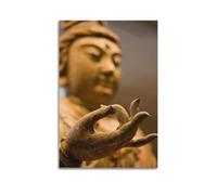 Décoration murale artistique moderne à suspendre avec la main de Bouddha dans le geste mudra, décoration symbolique pour la maison et l'espace de méditation, 20 x 30 cm