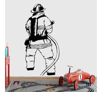 Décoration murale autocollante autocollante murale de pompier salle de u service d’incendie chambre du plafond de la garde-robe autocollants décoratifs