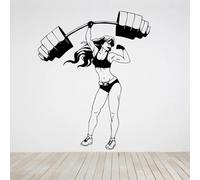 Décoration murale autocollante bodybuilder gym coach sportif muscle ladies mural mural