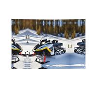 Décoration murale avancée de motoneige, adaptée pour diverses scènes, fêtes, rassemblements (119,4 x 180,3 cm) bannière festive