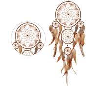 Décoration murale avec attrape-rêves en plumes faites à la main - Décoration murale à suspendre pour chambre de fille et salon - Filet en maille