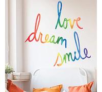 Décoration murale avec citations inspirantes pour le salon - Love Dream Smile - Décoration murale pour chambre à coucher, salle de classe, salle de jeux, crèche, chambre d'enfant ou garçon