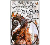 Décoration murale avec inscription « We are The Granddaughters of the Witches,You Couldn't Burn» - Décoration murale vintage en métal pour garage, salon, cuisine, bar, club de musique, chambre - 30,5