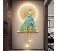Décoration Murale Avec Lumières LED, Sculptures Murales Décoratives, Grandes Œuvres D'art 3D, Pièces Suspendues En Alliage D'aluminium, Décoration Murale Créative(A,50 * 100cm)