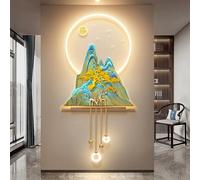 Décoration Murale Avec Lumières LED, Sculptures Murales Décoratives, Grandes Œuvres D'art 3D, Pièces Suspendues En Alliage D'aluminium, Décoration Murale Créative(C,50 * 100cm)