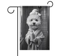 Décoration murale Bedlington Terrier - Décoration murale amusante pour salle de bain - 1_3 drapeau extérieur - Design décoratif moderne populaire - Taille unique