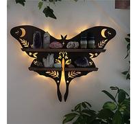 Décoration Murale Bois Étagère Croissant Lune, Support Affichage Cristal Fixé Au Mur, Cadre Bois Cristal Lune Sorcellerie Gothique, Étagère Murale Ronde Une Décoration Intérieure Unique ( Color : Pter