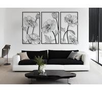 Décoration Murale botanique en métal, 3 pièces, Art Mural Moderne en métal, Grande œuvre d'art texturée 3D, Sculpture Moderne pour Salon, Chambre, Couloir et escaliers, décoration d'int
