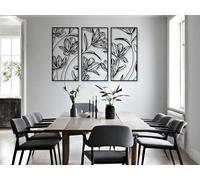 Décoration Murale botanique en métal, 3 pièces, Art Mural Moderne en métal, Grande œuvre d'art texturée 3D, Sculpture Moderne pour Salon, Chambre, Couloir et escaliers, décoration d'int