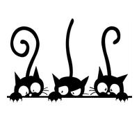 Décoration Murale Chat Noir en métal, 3 pièces, 30 cm, décoration Murale en métal, Chat Noir Mignon, Moderne et Minimaliste, pour la Maison, Le Salon, la Chambre, la Salle de Bain, la Cuisine