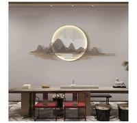 Décoration Murale Chinoise Moderne En Métal Avec Éclairage LED, Applique Murale Artistique En Fer, Sculpture Murale Zen Entrée, Salon Thé, Hôtel Et Décoration D'intérieur.(120x50cm/47.2x19.7")