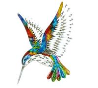 Décoration murale colorée en métal Colibri - 62634