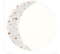 Décoration murale créative en forme de lune en résine, à suspendre, avec des surfaces réalistes, pour salon, chambre à coucher, bureau, argent, blanc, doré, 23 cm (blanc)