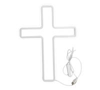 Décoration murale croix croix lumineuse LED alimentée par USB de Jésus à suspendre idéale pour un lieu de culte une église ou pour Noël et Pâques.
