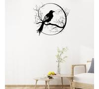 Décoration Murale Cuisine Deco Mural,Décoration Murale Noire Oiseaux et Branches Décoration Salon Moderne,Tableau Decoration Murale Métal Decoration Murale Pour Intérieur Le Couloir,30x26cm