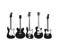 Décoration murale d’instruments de musique autocollant mural de salon autocollant rock guitare électrique studio de musique art décalcomanie papier peint