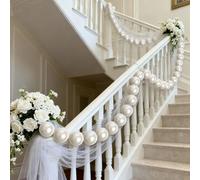 Décoration murale d'arrière-plan de mariage, fausse grande perle, guirlande de perles DIY, pendentif et figurine boule blanche 5.5cm Pearl