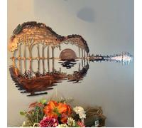 Décoration murale d'art en forme de guitare en métal, cadeau pour les amis, ornement de décoration de salon à la maison