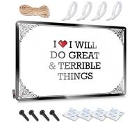Décoration murale de bureau avec inscription « I Love I Will Do Great & Terrible Things » - Style rétro vieilli - 20 x 30 cm