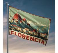 Décoration murale de dortoir pour garçons d'université - Affiche de voyage vintage : Florence, Italie - Une ville d'art et d'histoire - Accessoires pour dortoirs (60 x 90 cm)