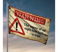 Décoration murale de dortoir pour garçons d'université Avertissement : Méfiez-vous des soupirs mélancoliques de la nuit, accessoires pour dortoirs (152 x 244 cm)