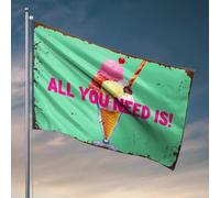 Décoration murale de dortoir pour garçons d'université Délice d'été : tout ce dont vous avez besoin, c'est de la crème glacée! Drapeau Man Cave Accessoires drapeaux pour dortoirs (152 x 244 cm)