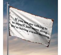 Décoration murale de dortoir pour garçons d'université « If You See Me Talking To Myself, Just Move Along We'Re Having A Team », décoration de chambre à coucher, décoration de porte (60 x 90 cm)